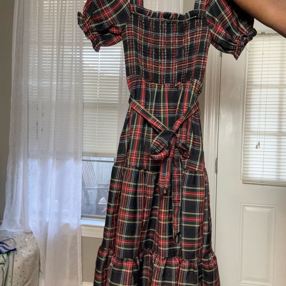 AURA Plaid Smocked Dress - SMALL - Picture 6 of 6